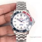 Swiss Grade Commander's 007 James Bond Omega Watch White Face Stainless Steel